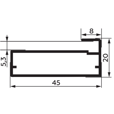 RF-06/MARCO профиль фасадный под стекло золото матовое браш (6м хлыст)